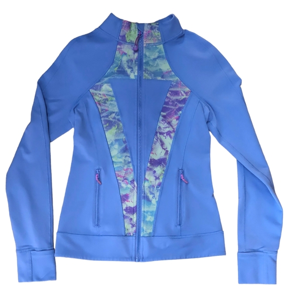 Ivivva Lululemon Girl's Perfect Your Practice Jacket, size 14, Blue Cloud - Picture 1 of 8